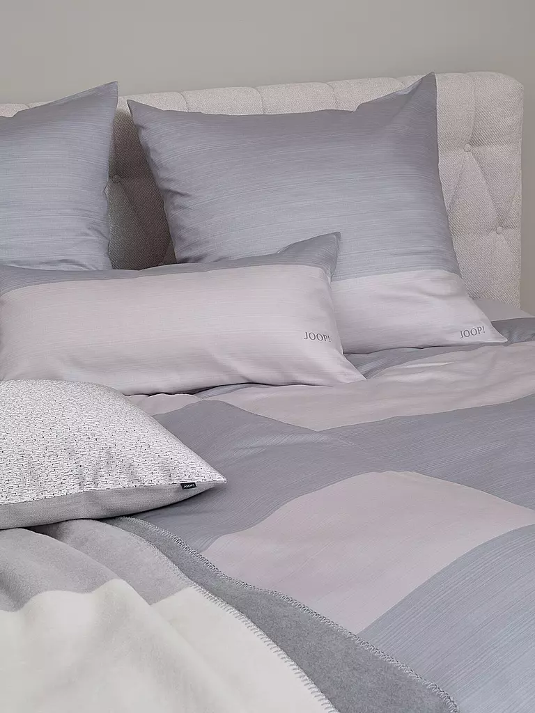JOOP | Satin Bettwäsche SPLIT 70x90cm / 140x200cm Stone | hellgrau