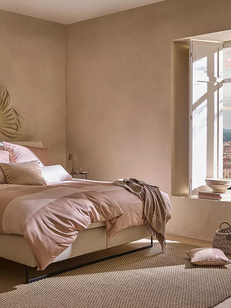JOOP | Satin Bettwäsche SPLIT 70x90cm / 140x220cm Nude | hellgrau
