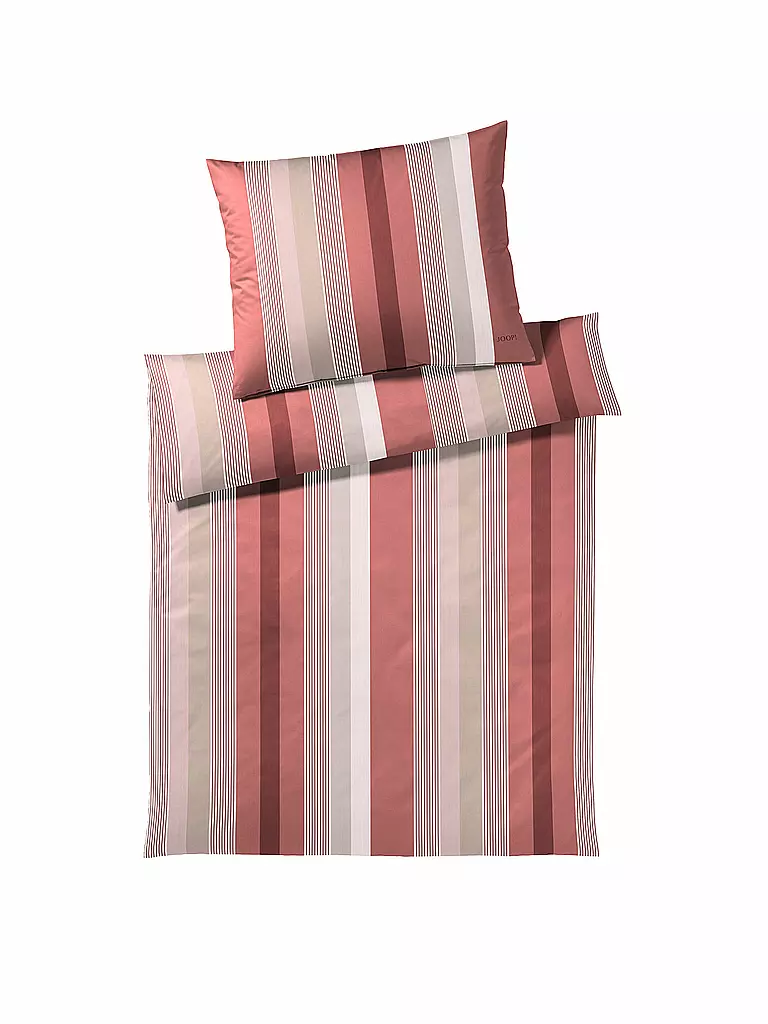 JOOP | Satin Bettwäsche Stripes 70x90cm / 140x200cm | orange