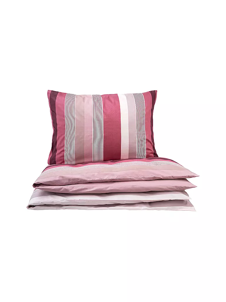 JOOP | Satin Bettwäsche Stripes 70x90cm / 140x200cm | orange