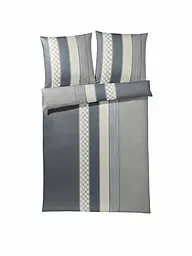 JOOP | Satin-Bettwäsche "Cornflower Stripe" 70x90cm / 140x200cm (Deep Stone) | grau