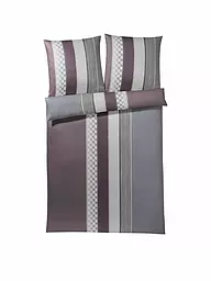 JOOP | Satin-Bettwäsche "Cornflower Stripe" 70x90cm / 140x200cm (Deep Stone) | beere