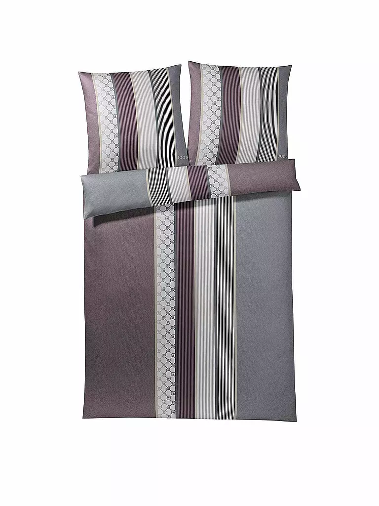 JOOP | Satin-Bettwäsche "Cornflower Stripes" 70x90 / 140x200cm (Deep Wine) | beere