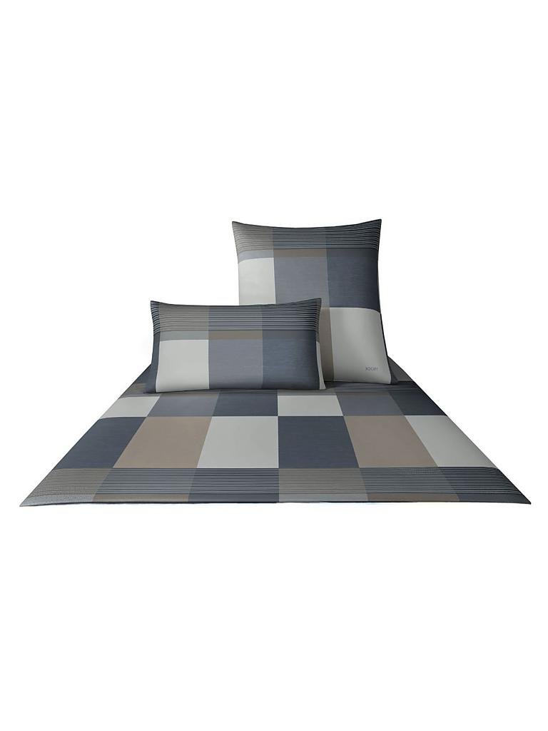 JOOP | Satin-Bettwäsche "Plaza Squares" 70x90cm/140x200cm | grau