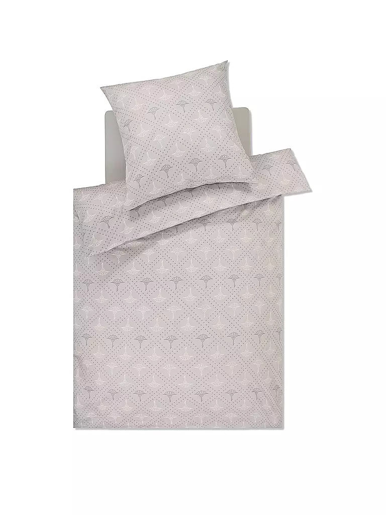 JOOP | Satin-Bettwäsche CORNFLOWER CHARM 70x90 / 140x200cm Stone | hellgrau