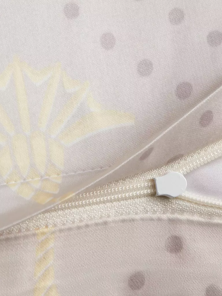 JOOP | Satin-Bettwäsche CORNFLOWER CHARM 70x90 / 140x200cm Vanilla | hellgrau