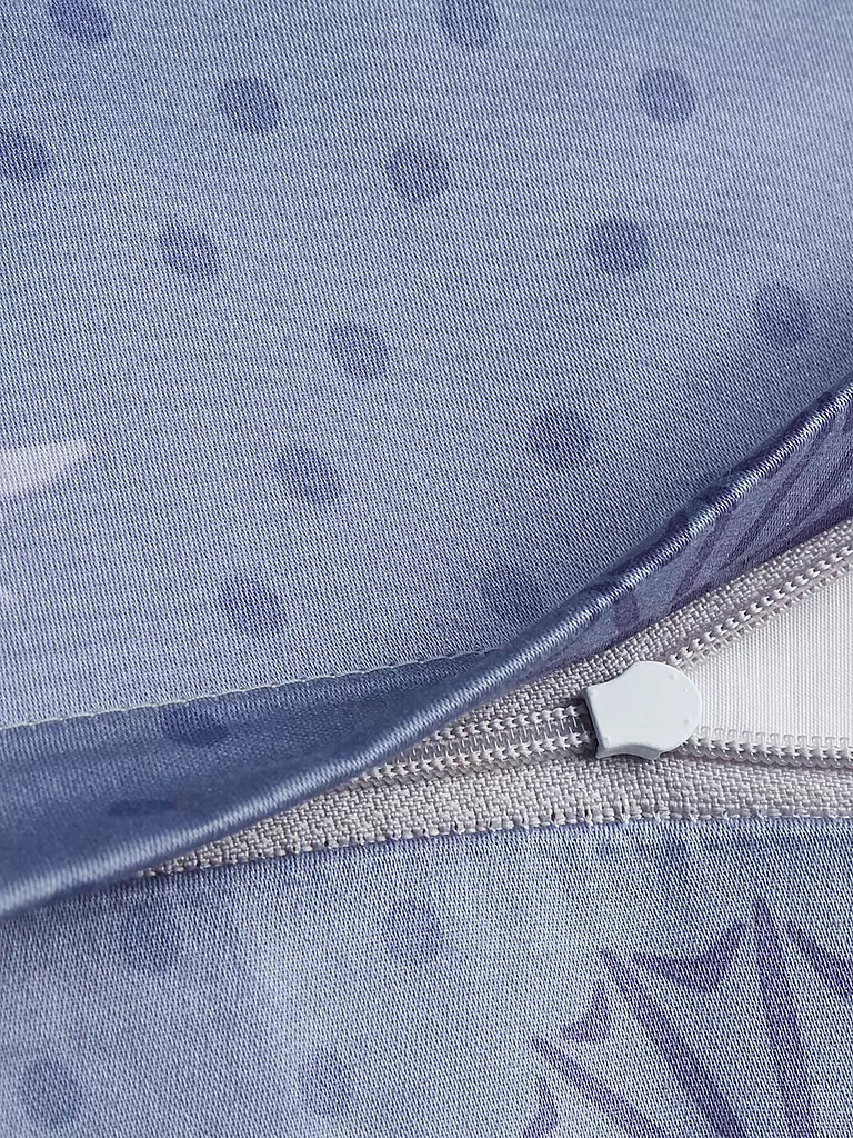 JOOP | Satin-Bettwäsche CORNFLOWER CHARM 70x90 / 140x220cm Ocean | hellgrau