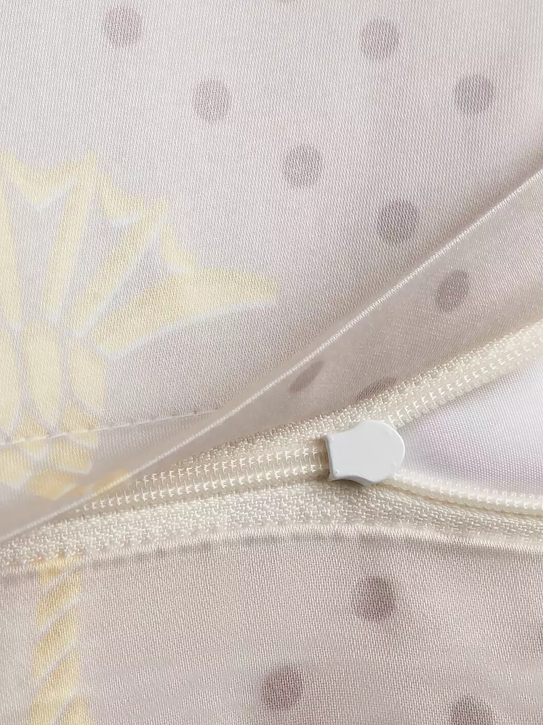 JOOP | Satin-Bettwäsche CORNFLOWER CHARM 70x90 / 140x220cm Vanilla | hellgrau