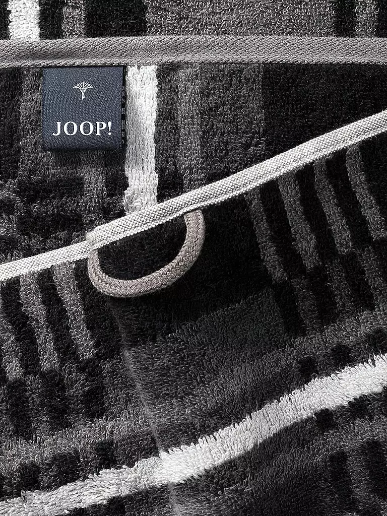 JOOP | Saunatuch Check Checked 80x200cm Anthrazit | grau