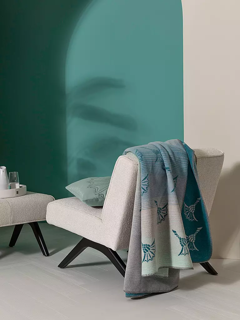 petrol 150x200cm FADED CORNFLOWER Wohndecke Aqua JOOP