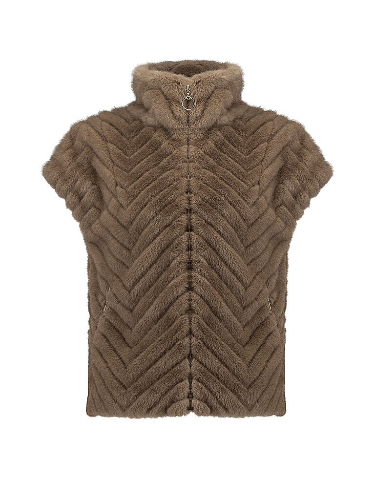 JOSEPH RIBKOFF Gilet in Felloptik camel | S
