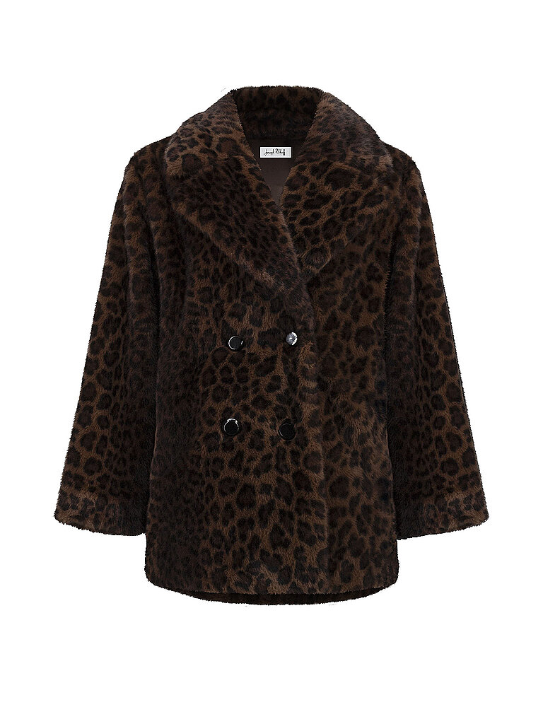 JOSEPH RIBKOFF Mantel in Felloptik schwarz | L