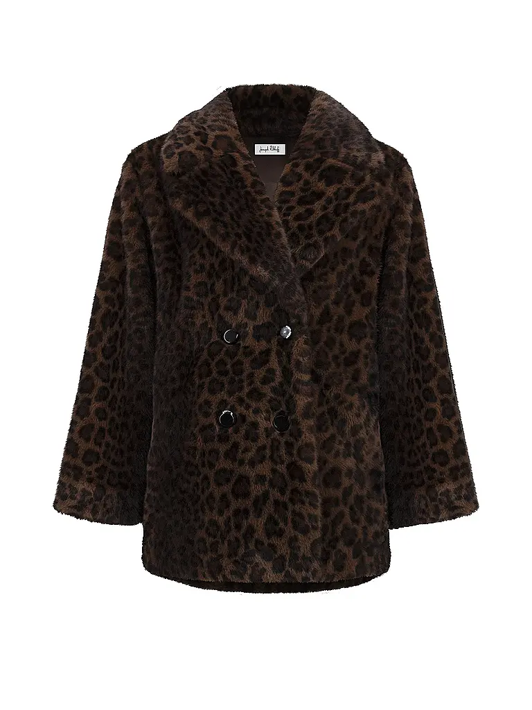 JOSEPH RIBKOFF | Mantel in Felloptik | Schwarz