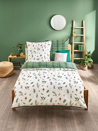 KAEPPEL | Flanell Bettwäsche WINTER GREENS 70x90cm/140x200cm Gruen