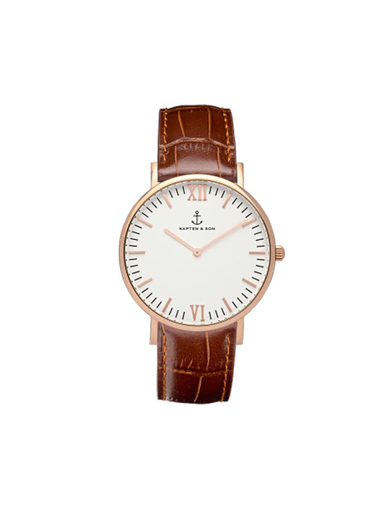 KAPTEN & SON | Armbanduhr "Campina Croco Leder" 36mm | 
