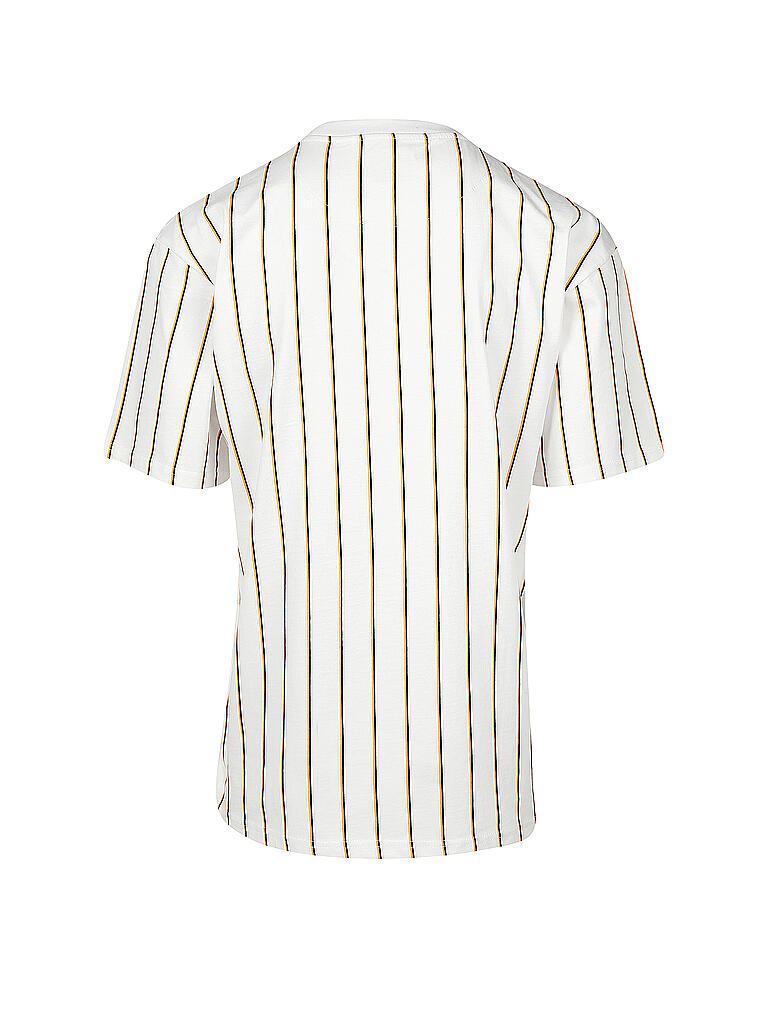 KARL KANI | T-Shirt Signature Pinstripe | weiß