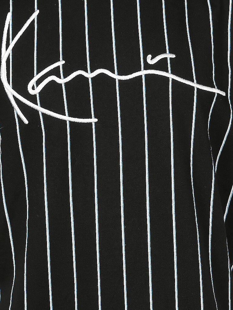 KARL KANI | T-Shirt Signature Pinstripe | schwarz