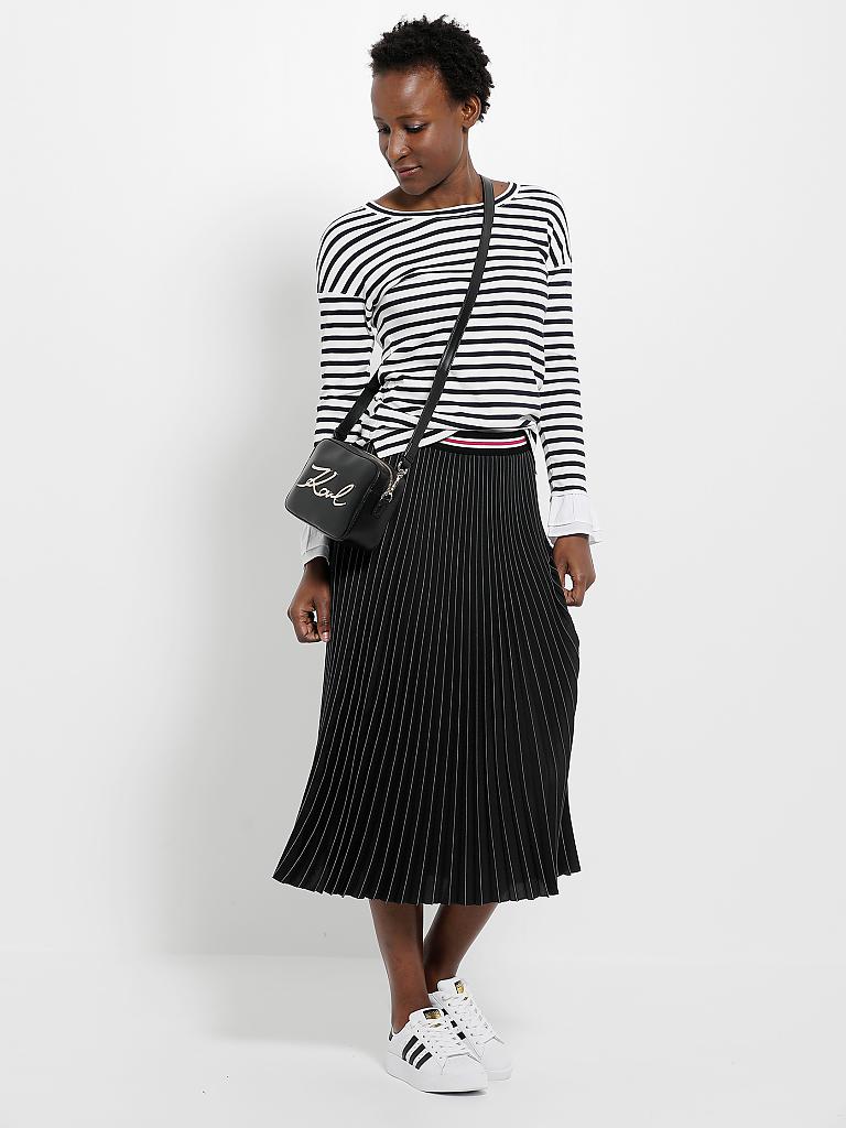KARL LAGERFELD | Ledertasche - Crossbody "Signature" | schwarz