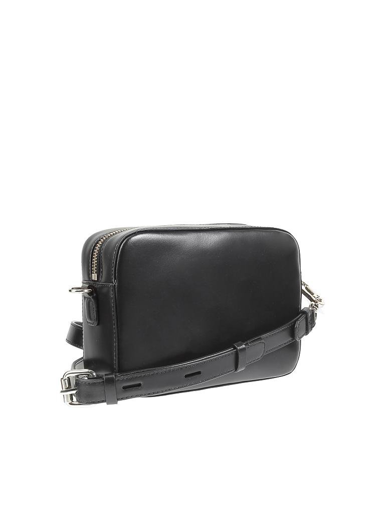 KARL LAGERFELD | Ledertasche - Crossbody "Signature" | schwarz