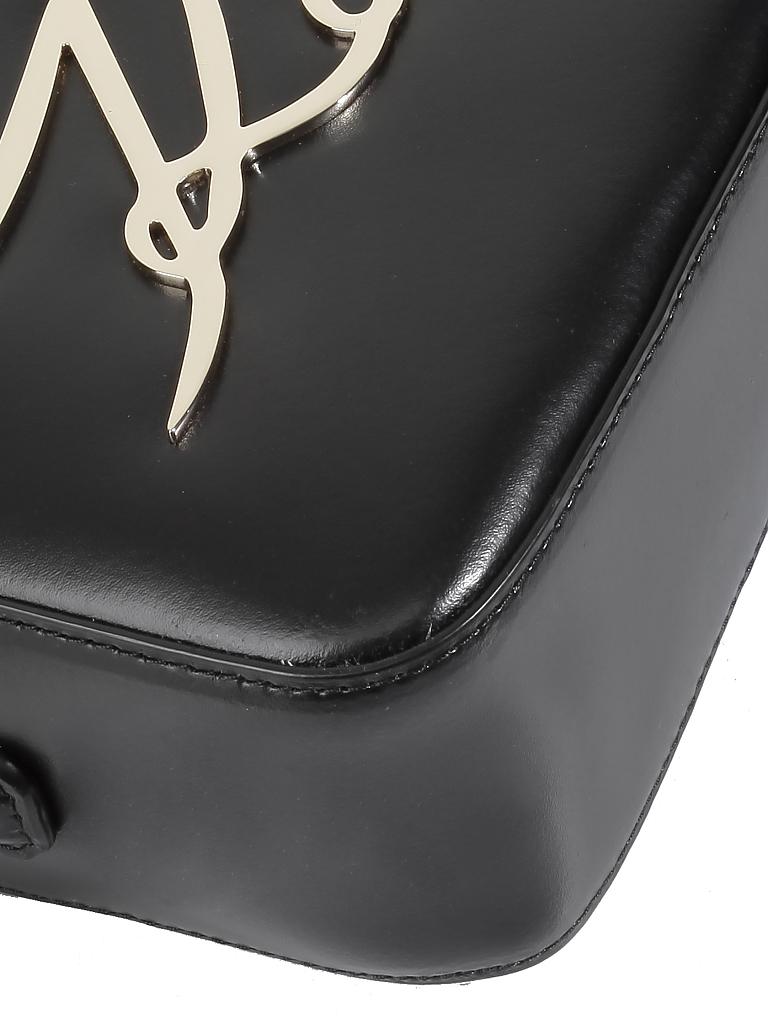 KARL LAGERFELD | Ledertasche - Crossbody "Signature" | schwarz