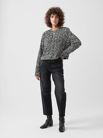 KARO KAUER | Langarmshirt SEQUINS SILVER