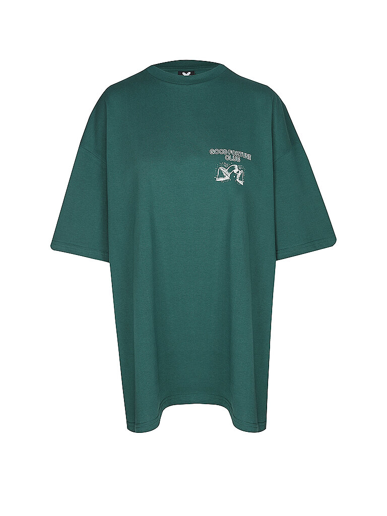 T-Shirt Oversized Fit GOOD FORTUNE dunkelgrün S damen