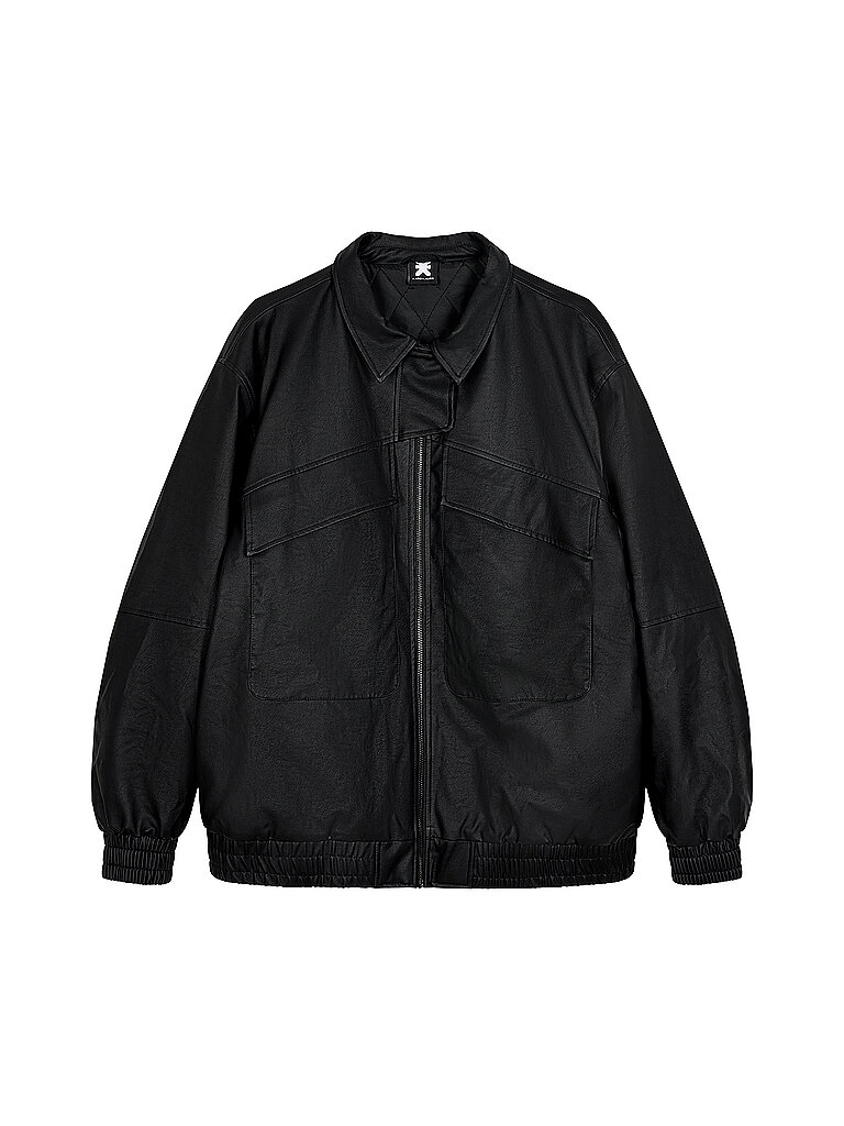 KARO KAUER Jacke in Lederoptik schwarz | XL
