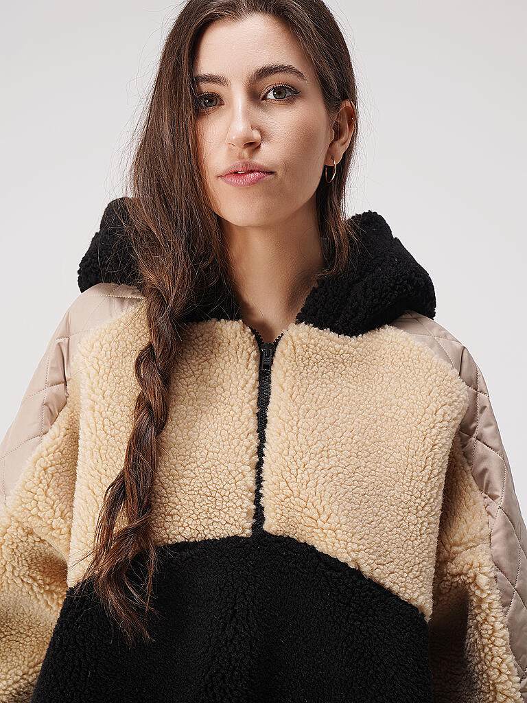 Karo Kauer Cord Mantel Oversize KARO KAUER Jacke In Felloptik Schwarz