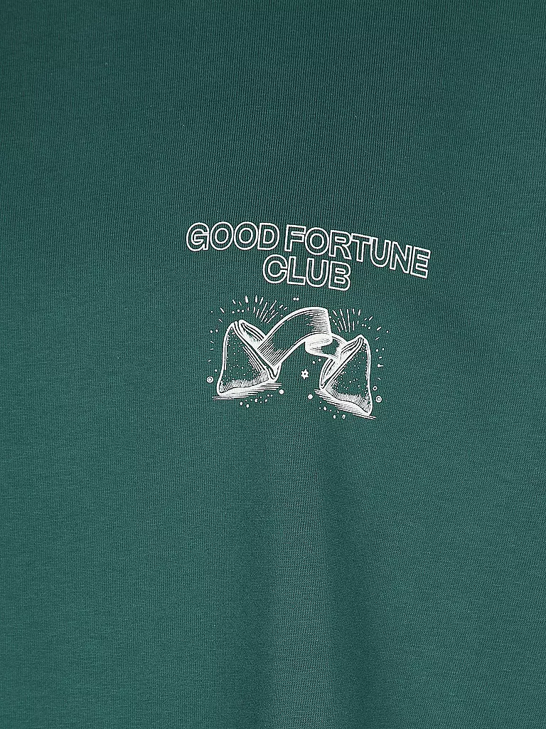 KARO KAUER | T-Shirt Oversized Fit GOOD FORTUNE | dunkelgrün