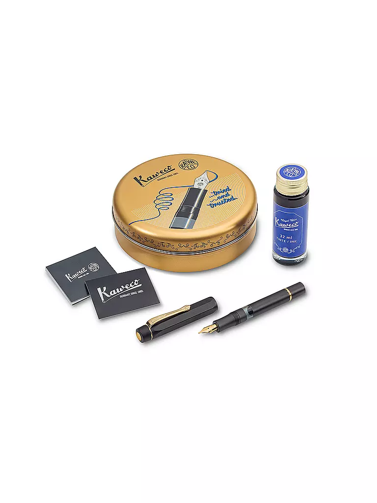 KAWECO | Füllhalter Pioston Sport Al Black/Gold M | schwarz