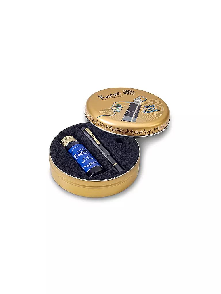 KAWECO | Füllhalter Pioston Sport Al Black/Gold M | schwarz