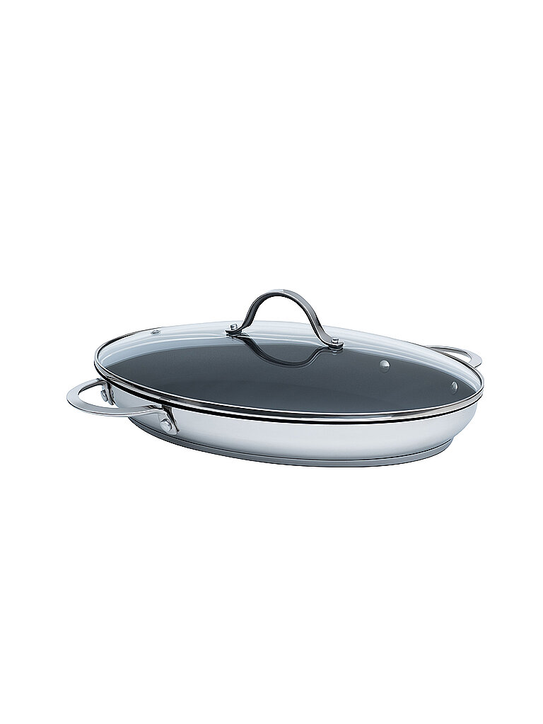 KELOMAT Perfekt Fischpfanne Induktion 38/26 mit Deckel argent