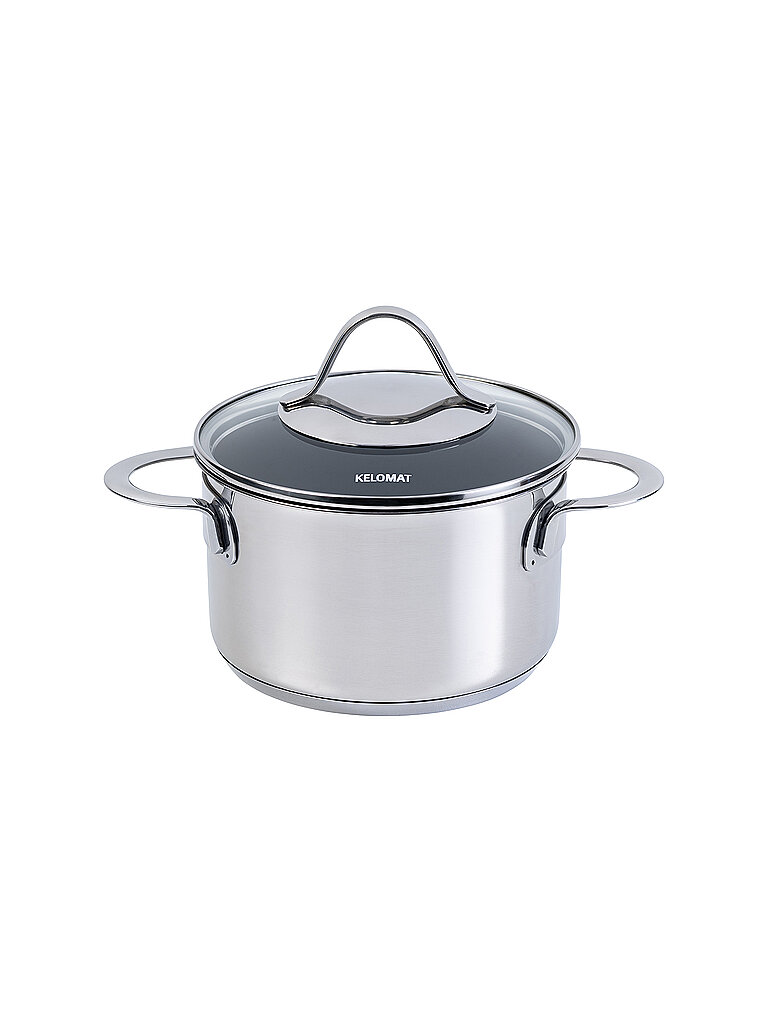 KELOMAT Fleischtopf 16cm / 1,9l Perfekt Edelstahl Antihaft silber