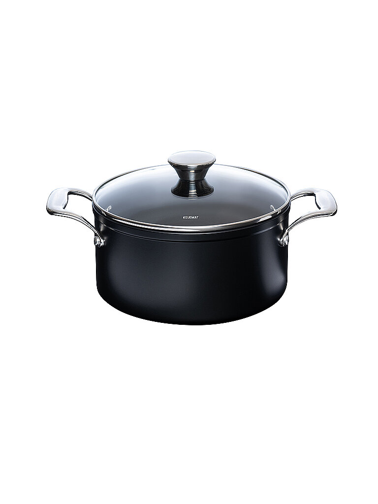 Fleischtopf mit Glasdeckel 20cm/3,1l NUOVO Keramik/Antihaft schwarz baby