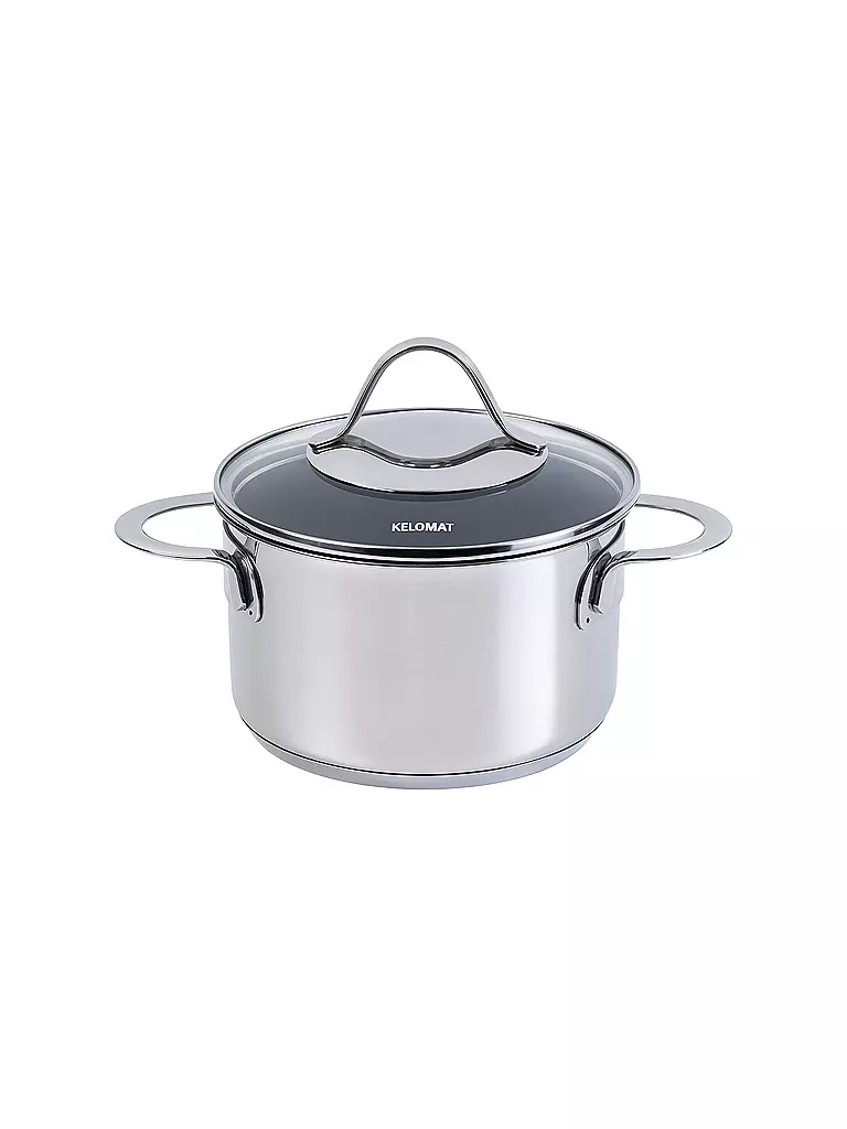 KELOMAT | Fleischtopf 16cm / 1,9l Perfekt Edelstahl Antihaft | silber