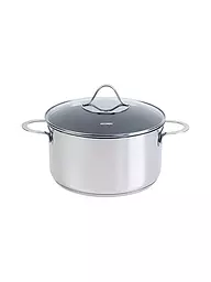 KELOMAT | Fleischtopf 24cm / 5,7l Perfekt Edelstahl Antihaft | silber