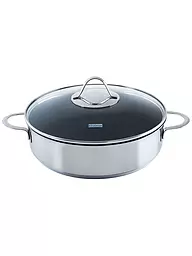 KELOMAT | Schmorpfanne mit Deckel Perfekt 28cm Edelstahl Antihaft | silber