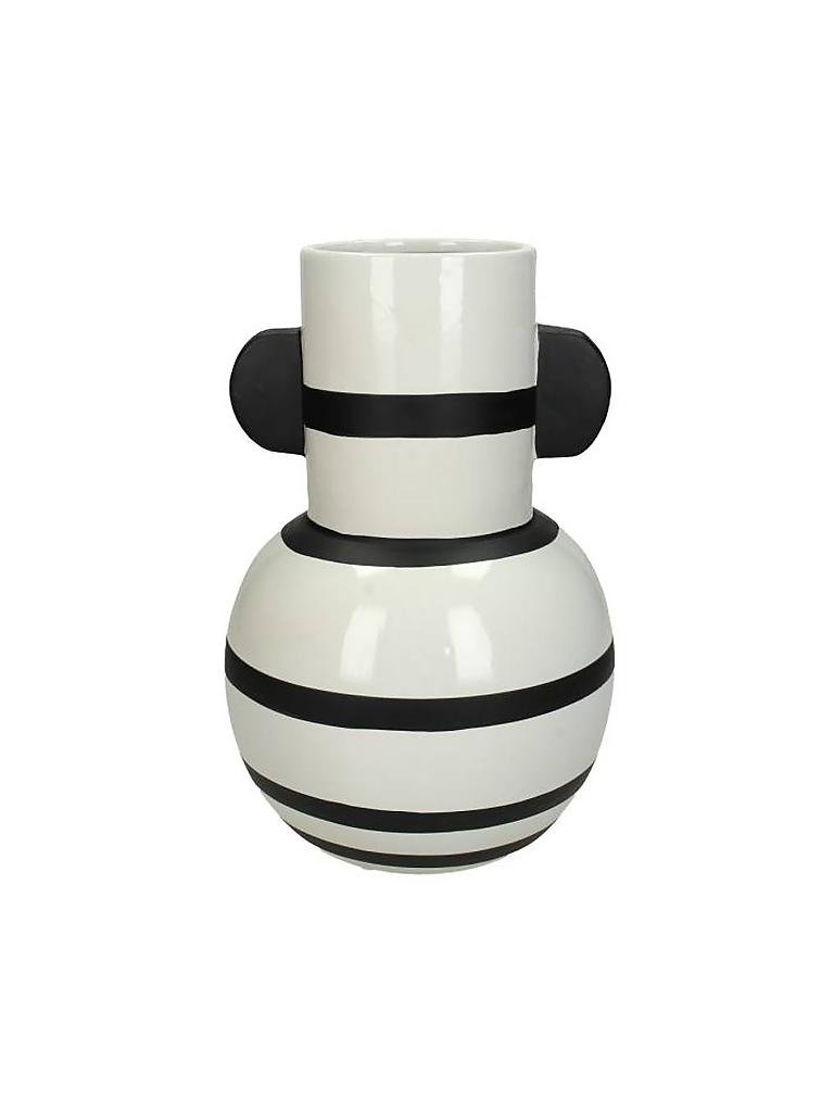 KERSTEN | Vase "Stripes Fine Earthenware" 26cm | weiß