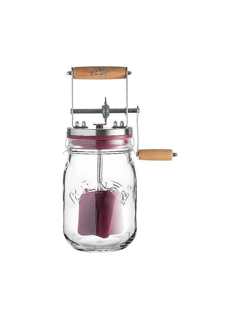 KILNER Butterfass mit Kurbel 1l Glas/Edelstahl