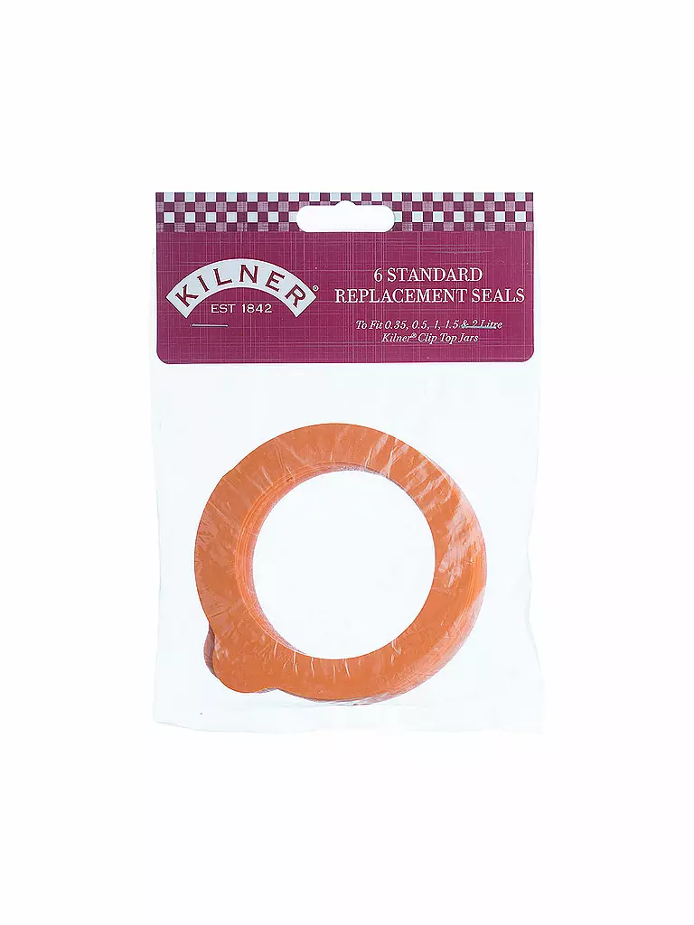 KILNER | Gummiringe für Kilner Drahtbügelgläser 6er 350ml | orange