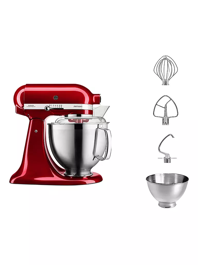 erhvervsdrivende alene enhed KITCHENAID Küchenmaschine Artisan 185 4,8l 300 Watt 5KSM185PSECA  (Liebesapfel Rot) rot