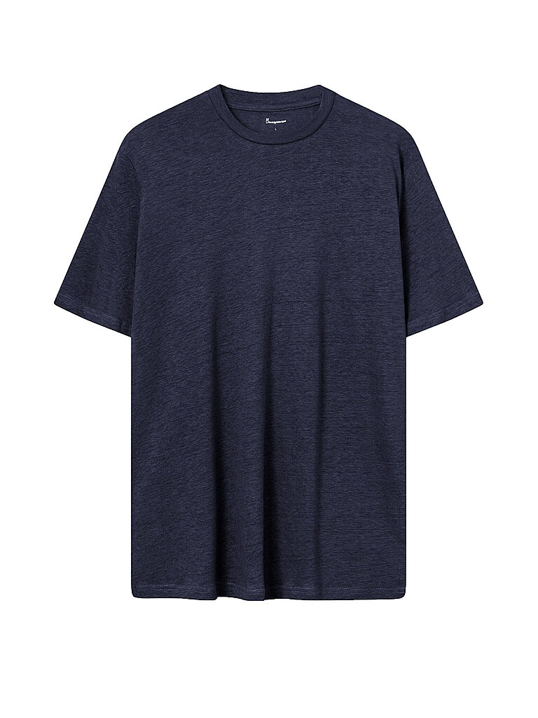 Leinen T-Shirt blau S herren
