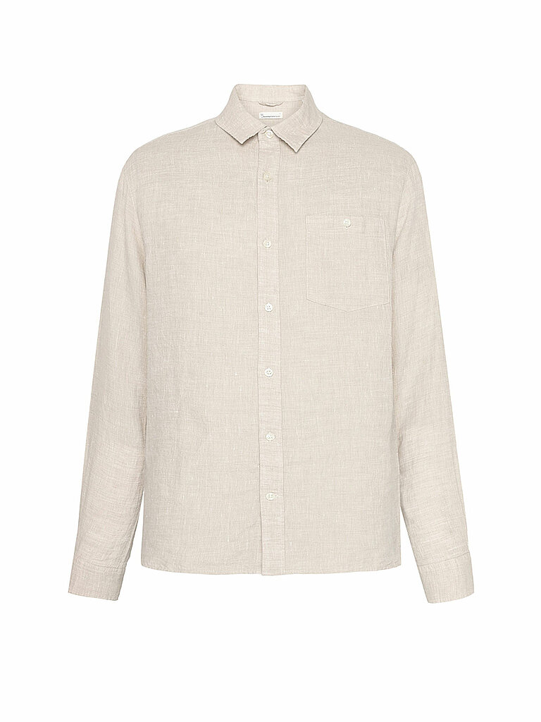 KNOWLEDGE COTTON APPAREL Leinenhemd beige | S