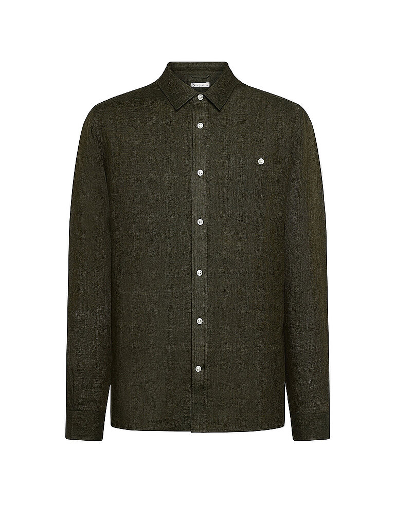 KNOWLEDGE COTTON APPAREL Leinenhemd  olive | S