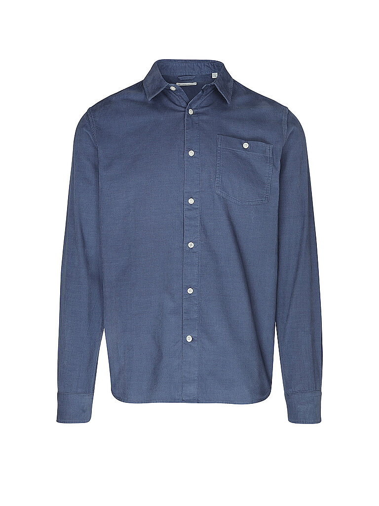 KNOWLEDGE COTTON APPAREL Cordhemd Regular Fit blau | S