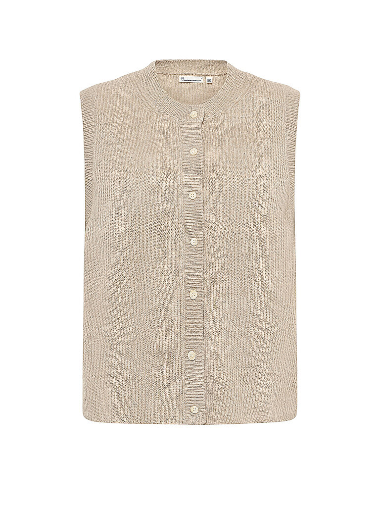 KNOWLEDGE COTTON APPAREL Strickgilet beige | XS