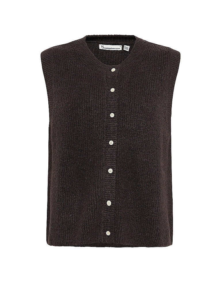 KNOWLEDGE COTTON APPAREL Strickgilet braun | XS