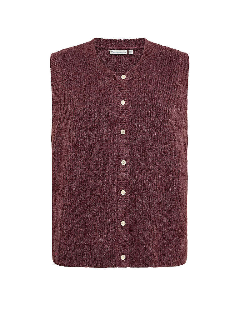 KNOWLEDGE COTTON APPAREL Strickgilet dunkelrot | XL
