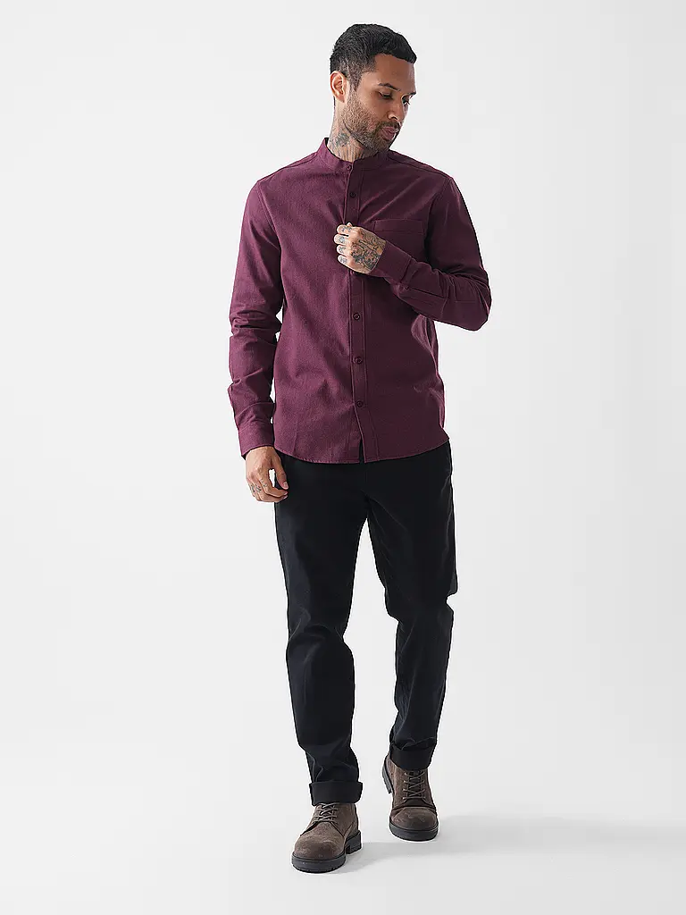KNOWLEDGE COTTON APPAREL | Flanellhemd  | dunkelrot