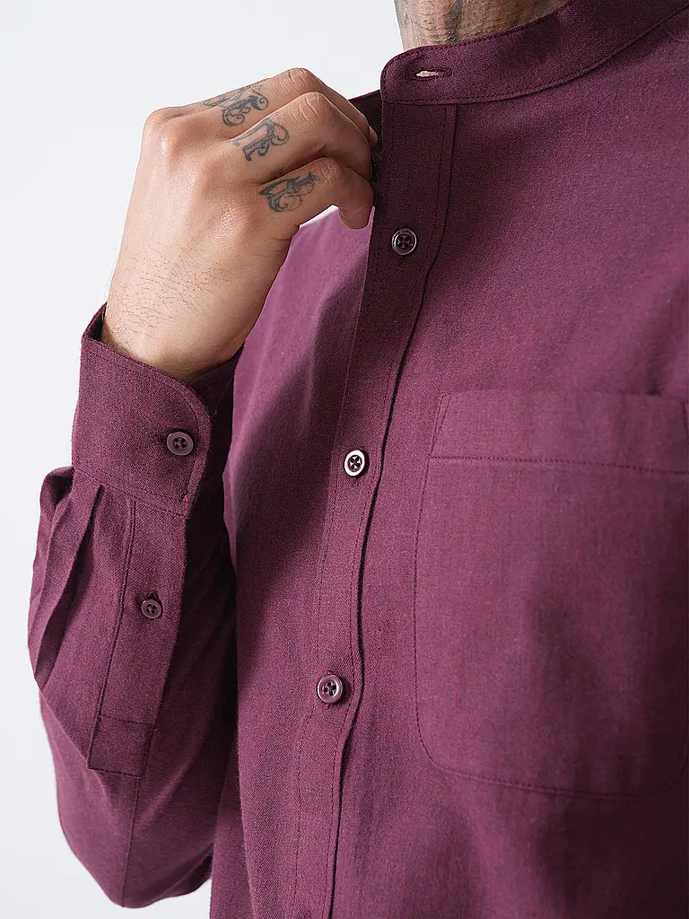 KNOWLEDGE COTTON APPAREL | Flanellhemd  | dunkelrot